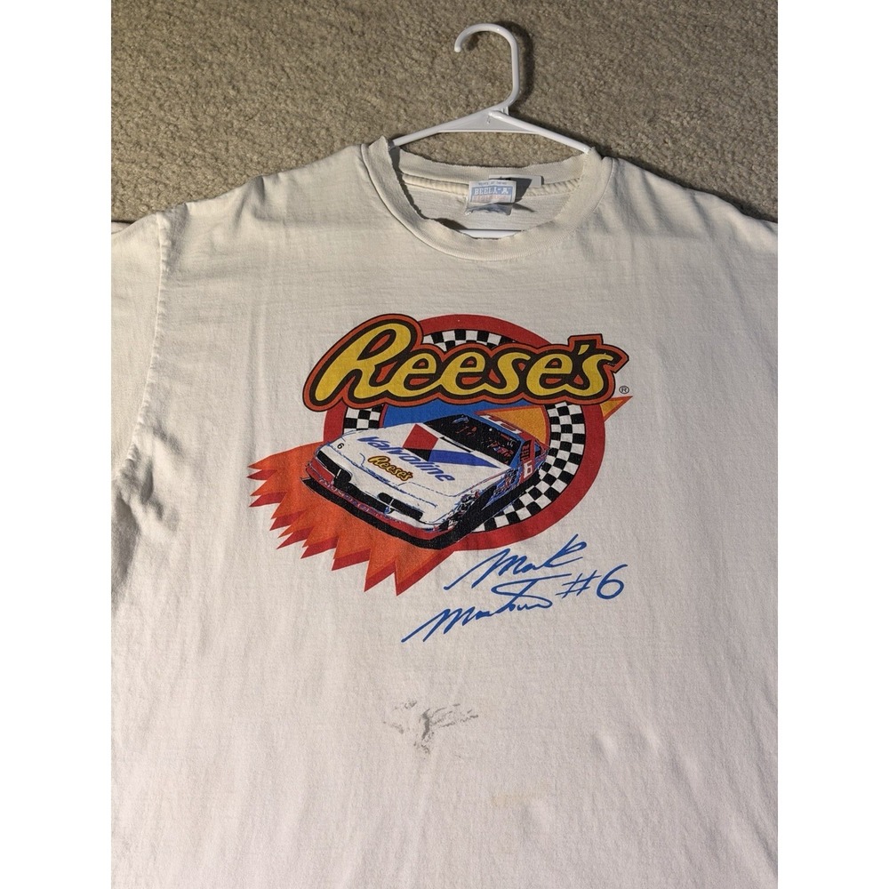 Vintage‎ Mark Martin #6 Reese's Racing NASCAR T Shirt Hanes Beefy-T XL USA